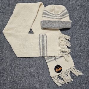 Norsewear 100% New Wool Winter Scarf & Hat Set NEW ZEALAND made NWT 64" Norse